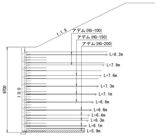 瀬領・下谷線道路整備工事（土木工事）断面図