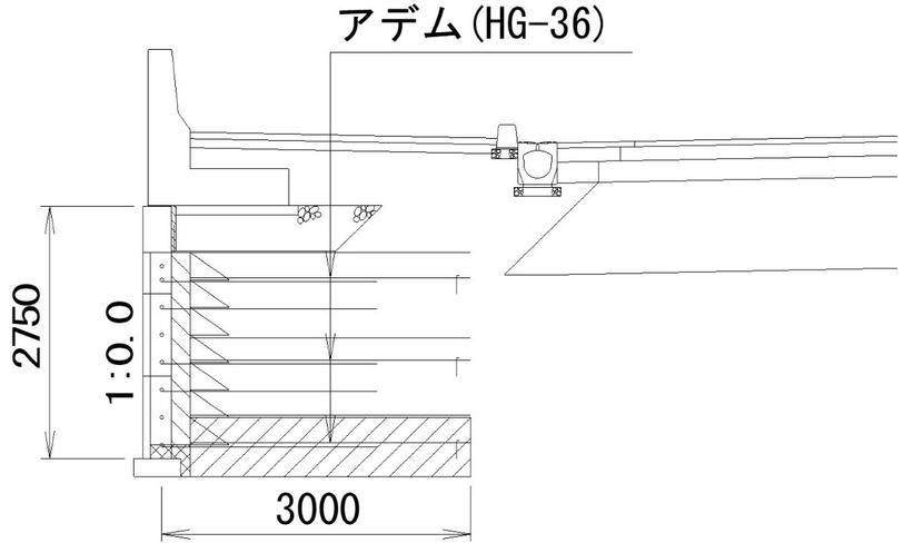 大浦千木町線道路築造工事（大浦町その8）断面図2