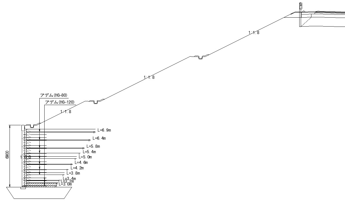 主要地方道金沢田鶴浜線地方道改築工事(改良2工区)断面図